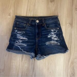✨Sale✨ American Eagle Dark Blue Ripped Jean Highrise shorties